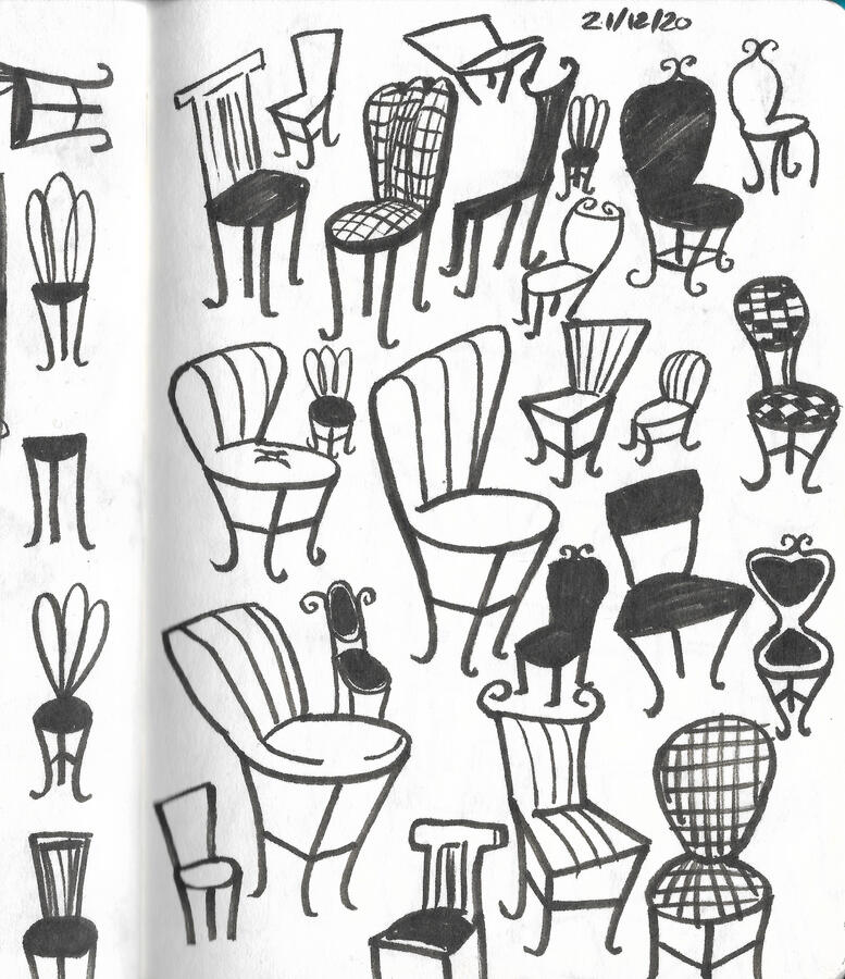 Chair sketchbook concept art Chair sketchbook concept art